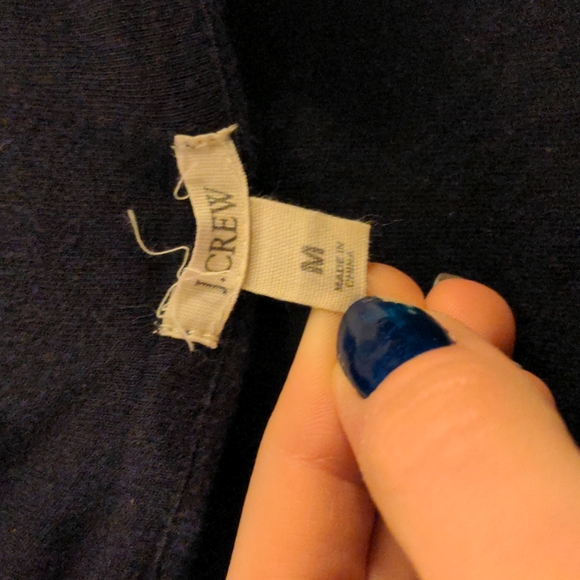 J. Crew Navy Blue Drape Sweater - Picture 2 of 3